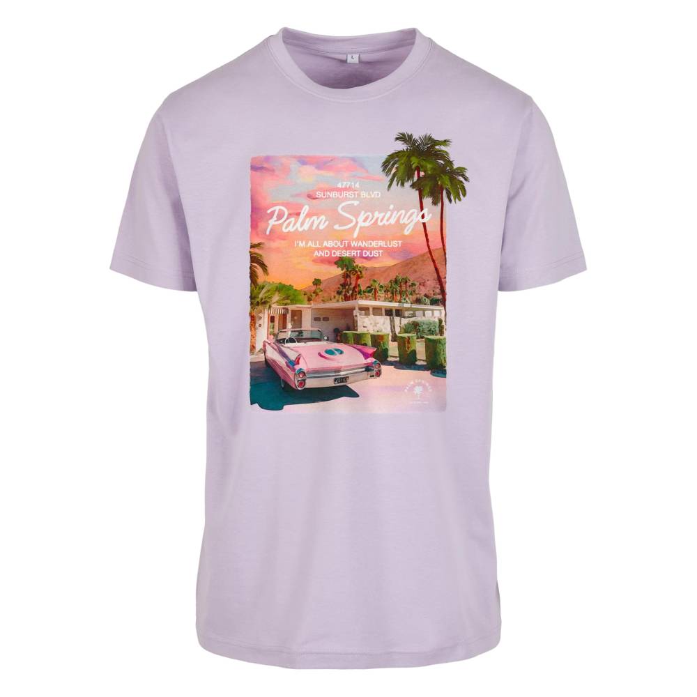 Mister Tee - Palms Springs Heren Tshirt - Pastelpaars
